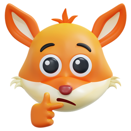 Emoticon de raposa curiosa  3D Icon