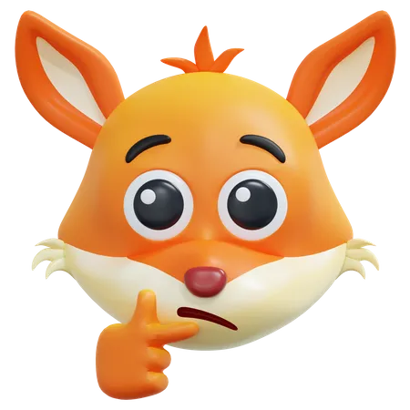 Emoticon de raposa curiosa  3D Icon