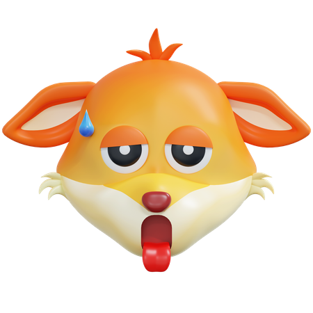 Emoticon de raposa exausta  3D Icon