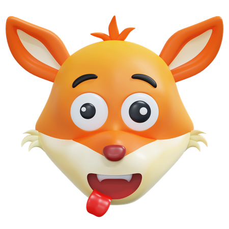 Emoticon de raposa maluca  3D Icon