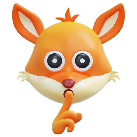 Emoticon de raposa tranquila  3D Icon