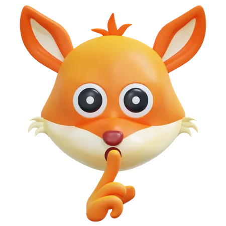 Emoticon de raposa tranquila  3D Icon