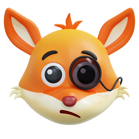 Emoticon de raposa suspeita  3D Icon