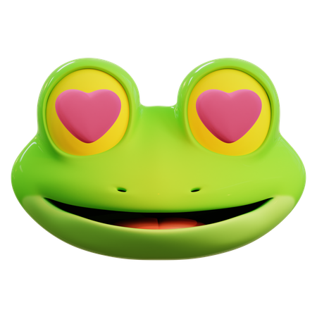 Emoticon de sapo apaixonado  3D Icon