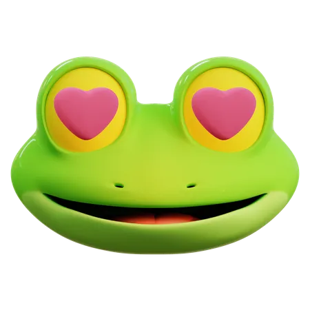 Emoticon de sapo apaixonado  3D Icon