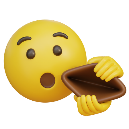 Emoticon Showing An Empty Wallet  3D Icon
