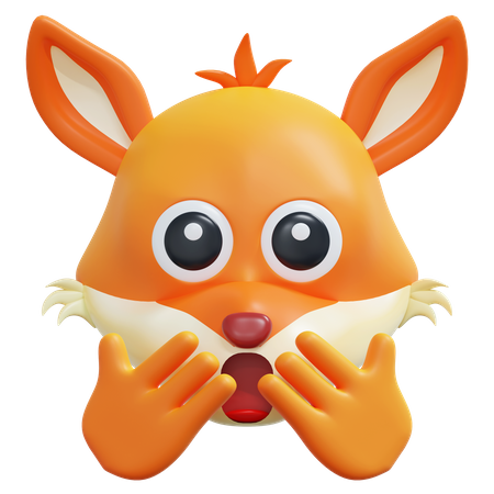 Emoticon de raposa surpresa  3D Icon