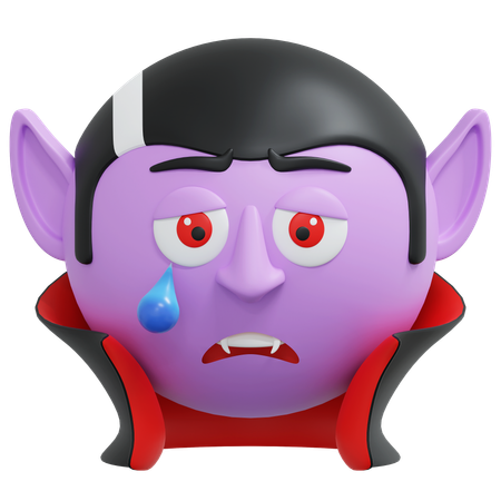 Emoticon de vampiro triste  3D Icon