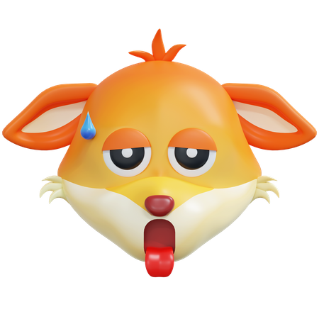 Emoticon de zorro agotado  3D Icon