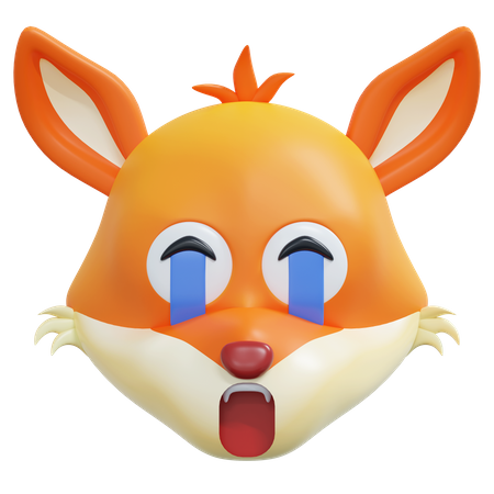 Emoticon de zorro llorando  3D Icon