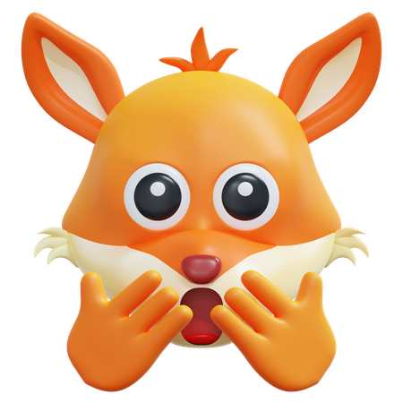 Emoticon de zorro sorpresa  3D Icon