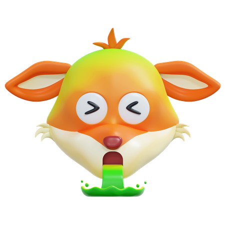 Emoticon de zorro vomitando  3D Icon