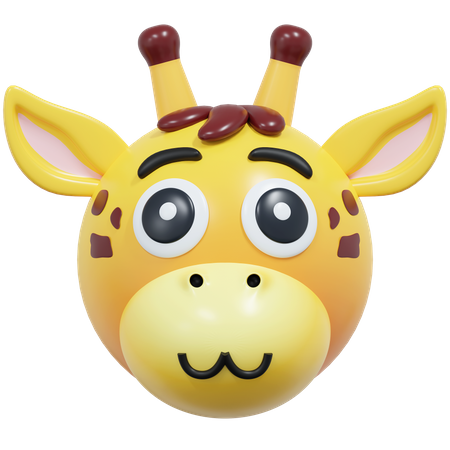 Émoticône girafe visage mignon 3D Icon