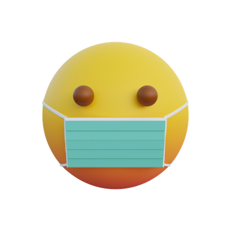 Émoticône portant un masque  3D Emoji