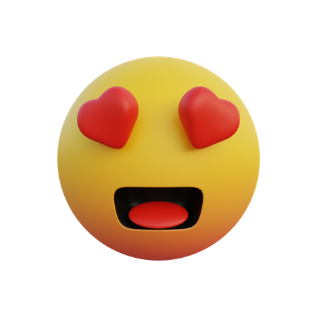 Visage émoticône plein d'amour  3D Emoji