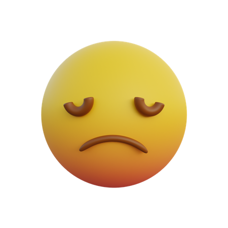 Visage triste et émoticône yeux fermés  3D Emoji