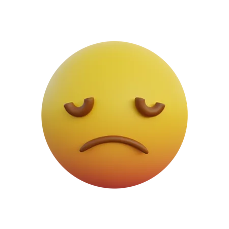 Visage triste et émoticône yeux fermés  3D Emoji