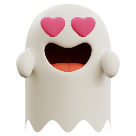 Emoticono de amor fantasma  3D Icon