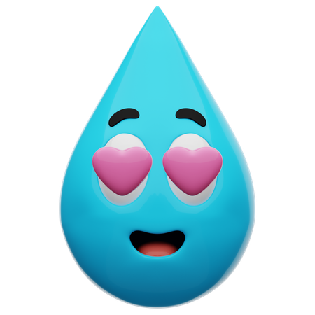 Emoticono de amor por el agua  3D Icon