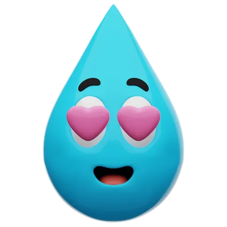 Emoticono de amor por el agua  3D Icon