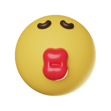 Emoticono de cara de labios besándose  3D Icon