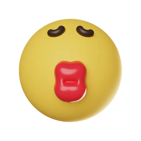 Emoticono de cara de labios besándose  3D Icon