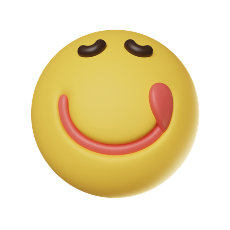 Emoticon de cara de lamerse los labios  3D Icon