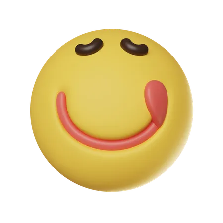 Emoticon de cara de lamerse los labios  3D Icon