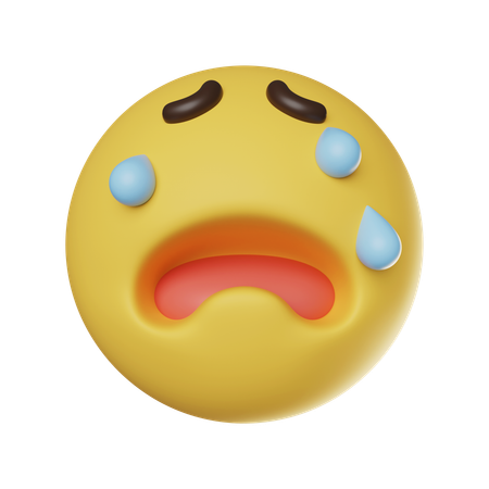 Emoticono de cara triste sollozando  3D Icon