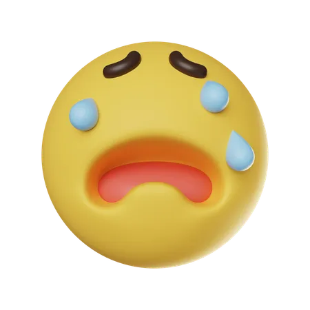 Emoticono de cara triste sollozando  3D Icon