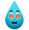 emoticón de ojos de agua lindo dólar