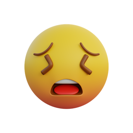 Expresión de emoticonos cara muy perseverante.  3D Emoji