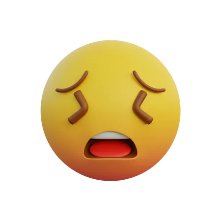 Expresión de emoticonos cara muy perseverante.  3D Emoji