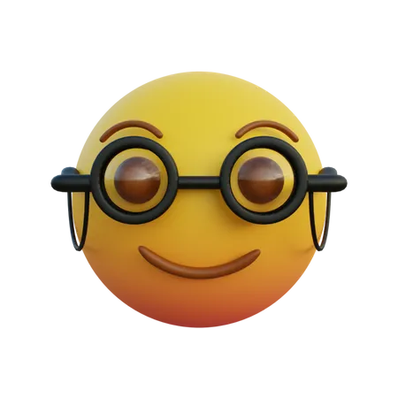 Emoticono de anciano con gafas redondas transparentes.  3D Emoji