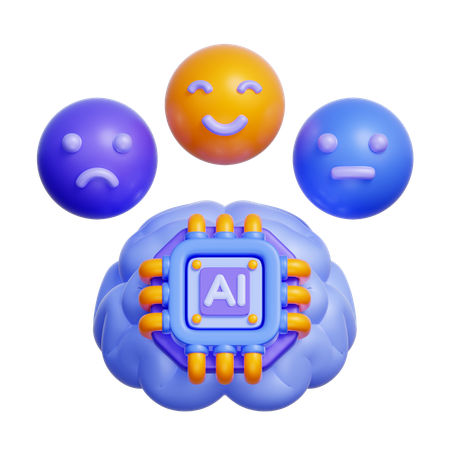 Emotion-Aware AI  3D Icon