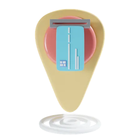 Emplacement du guichet automatique  3D Icon