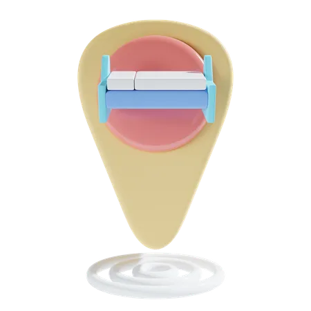 Emplacement de l'hôtel  3D Icon