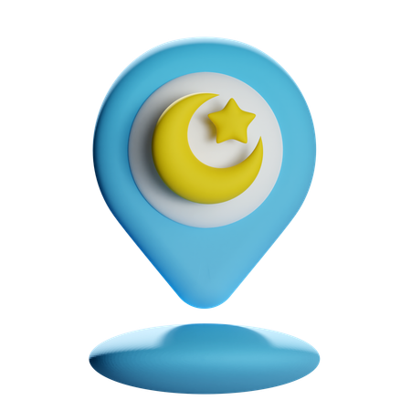 Épingle de localisation de la lune  3D Icon
