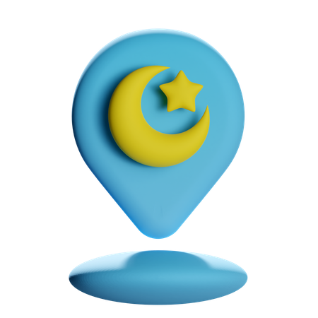 Épingle de localisation de la lune  3D Icon