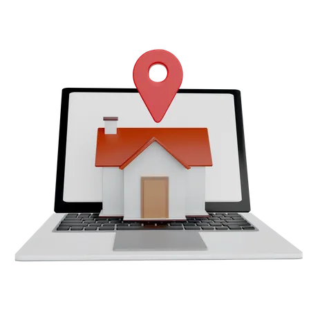 Localisation du domicile en ligne  3D Icon