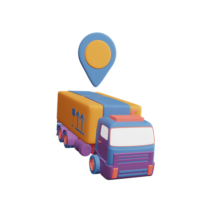 Emplacement du camion de livraison  3D Illustration