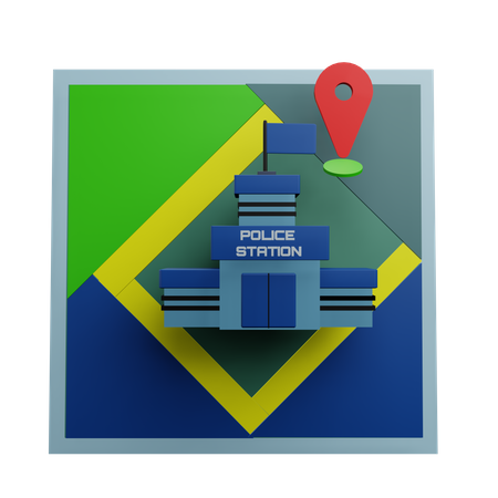 Emplacement du poste de police  3D Icon