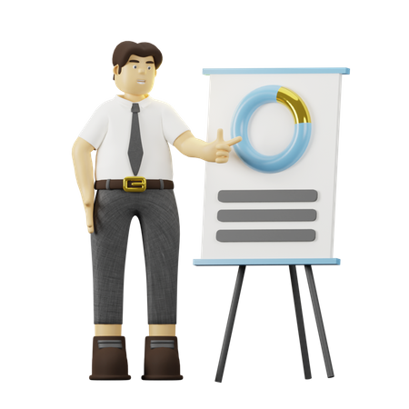 Empleado haciendo presentación  3D Icon
