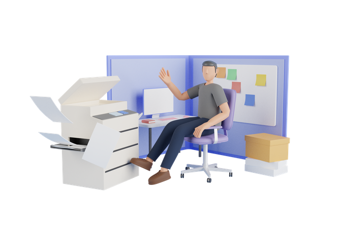 Empleado multitarea  3D Icon