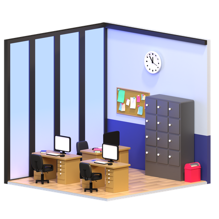 Lugar de trabajo de los empleados  3D Icon