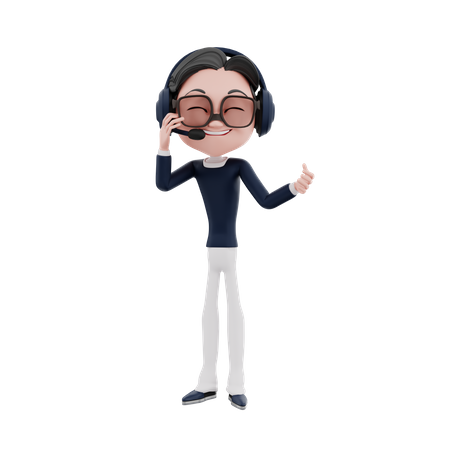 Employé masculin parlant avec un client de garde  3D Icon