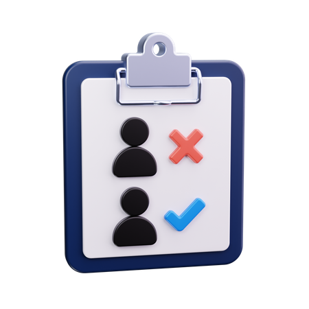 Employee absence list  3D Icon