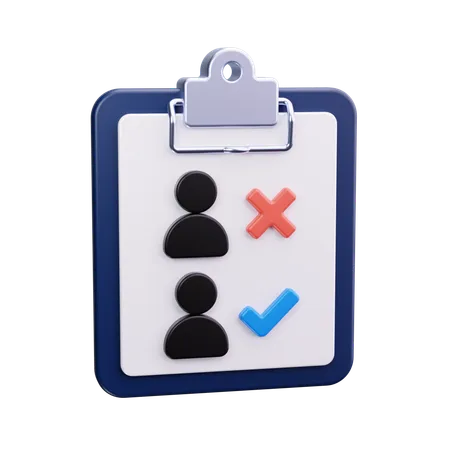 Employee absence list  3D Icon