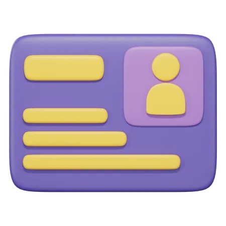 Employeecard Transparent Background 3D Icon