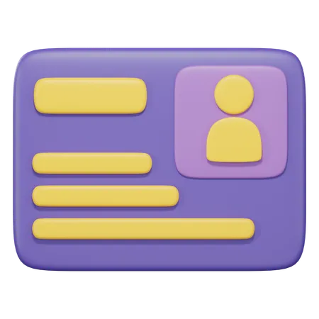 Employee Card  3D Icon